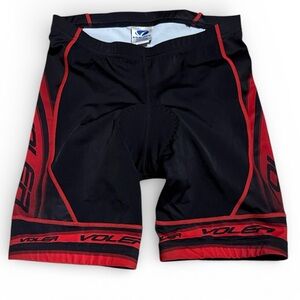 VOLER HIGH PERFORMANCE CYCLING COMPRESSION SHORTS BLACK RED  BIKING SIZE SMALL